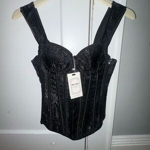 Coeur de Vague NWT brocade corset paisley embroidered small